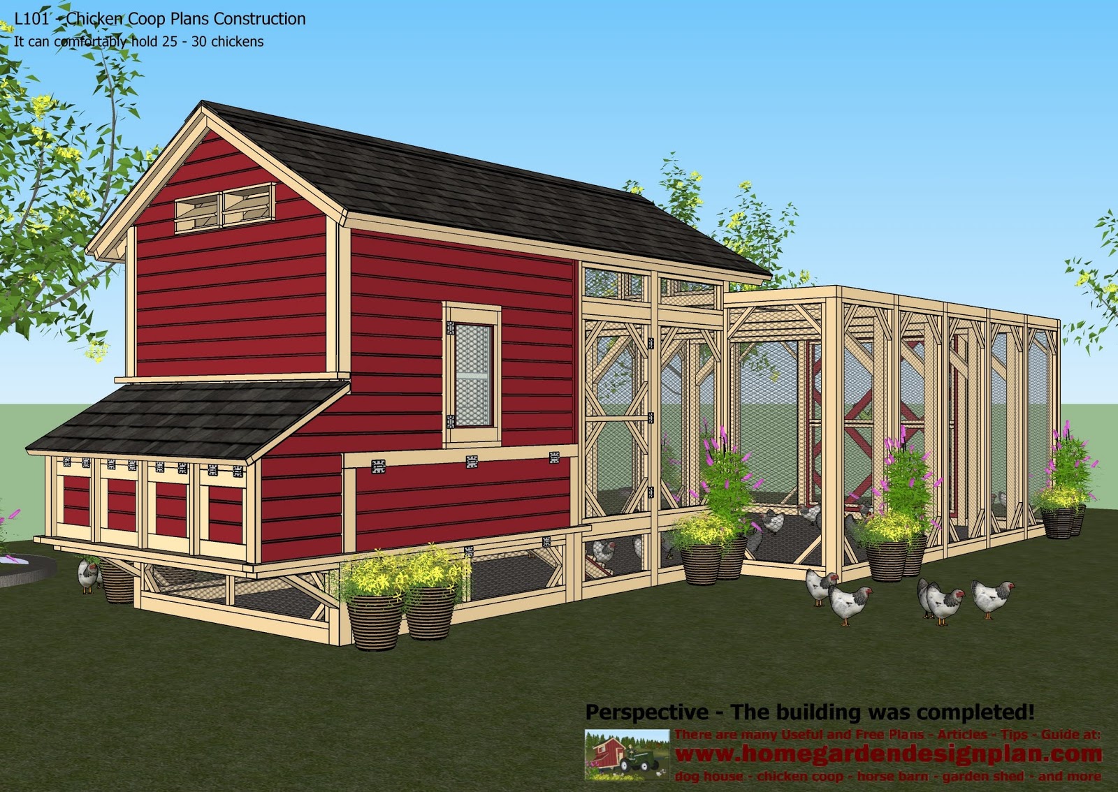 home garden plans L101 Chicken Coop Plans Construction Chicken Coop Design How To Build