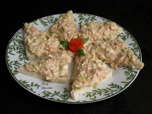 Canapés de ensalada de atún Canapés de ensalada de atún