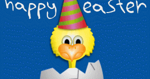 animated free gif: Greetings from Happy Easter chick who comes out alive  from inside the egg .... free download animated gifs chicken eggs flash  text banner Happy Easter ....Easter eggs bounce around