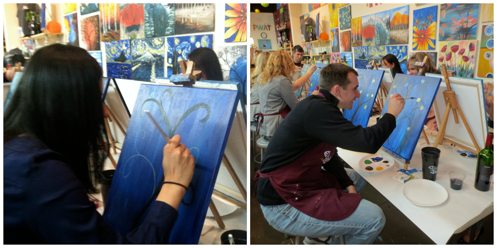 Living in the Moment Painting with a Twist Date Night