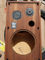 Ohm C2 speaker cabinet sanded