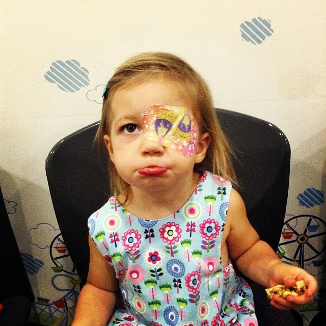 MINNESOTA BABY Linna has to wear an eye patch.