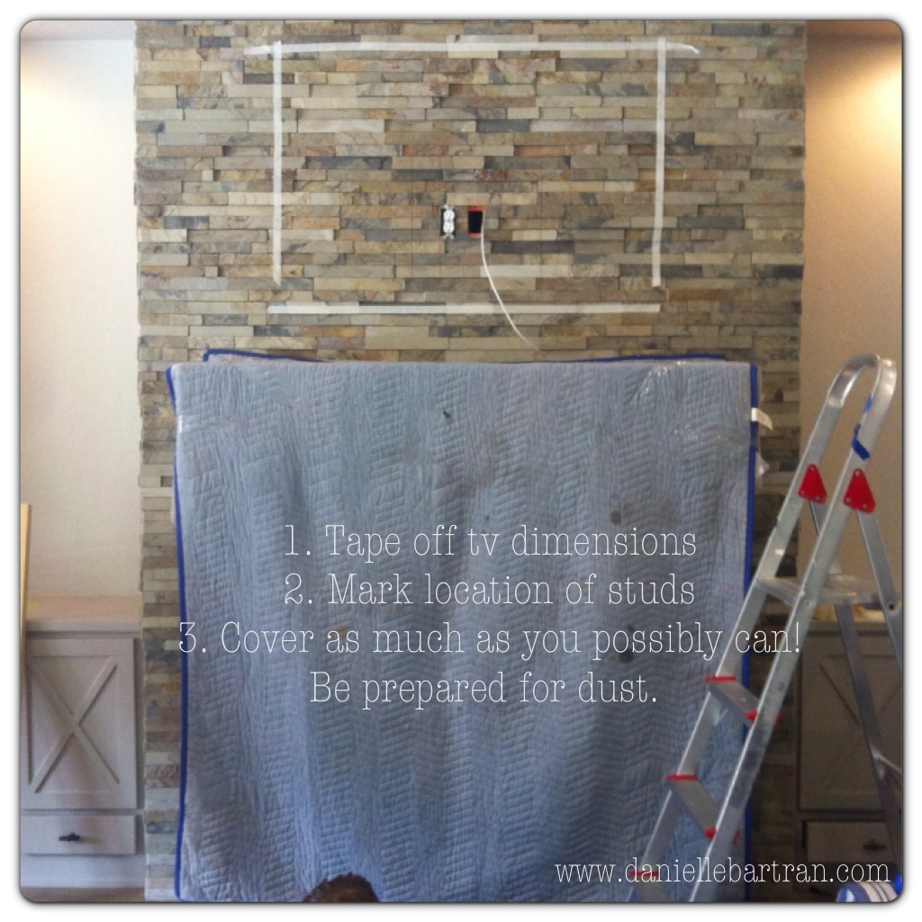 stone mount flat screen fireplace hide diy wires
