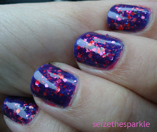 Pink Glitter Purple Polish Layering