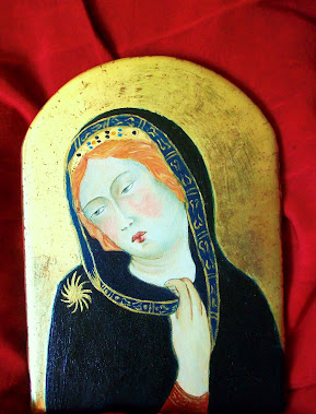RIproduzione icona sacra - Simone Martini annunciazione particolare