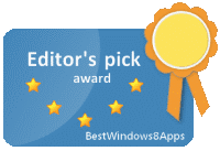 Best Windows 8 app Award Winner from Microsoft.
