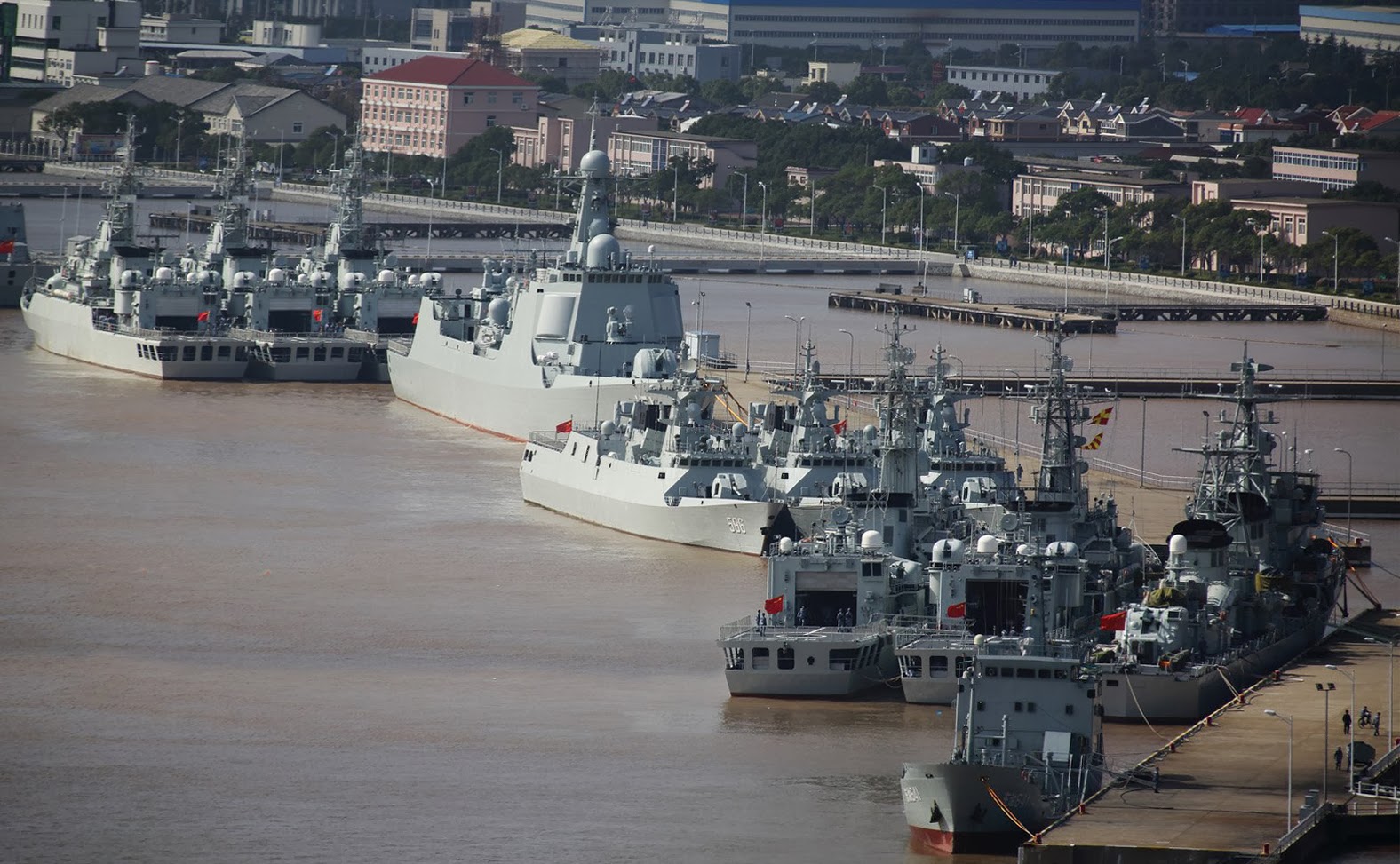Warships+At+Chinese+Zhoushan+Naval+Base+type+054+ab+c+d+e+f+type+052+55+56+pla+navy+export+frigate+destroyer+missile+Type+052C+Guided+Missile+Destroyers%252C+Type+054A+Jiangkai+II+Guided+Missile+Frigates+and+Type+056+Guided+Corve+%25283%2529.jpg