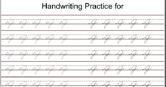 Kindergarten Worksheets: Lowercase Cursive - Letter g