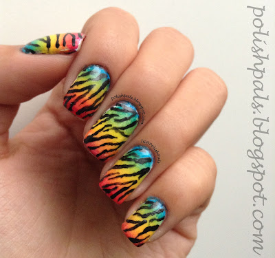 Rainbow Zebra Nails Tutorial