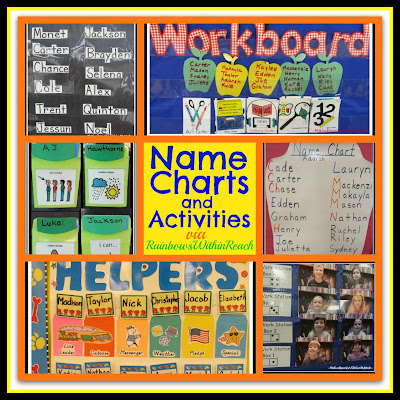 Name Charts, Name Recognition, Name Activities (RoundUP of Name Games via RainbowsWithinReach) photo of: Name Charts, Name Recognition, Name Activities (RoundUP via RainbowsWithinReach)