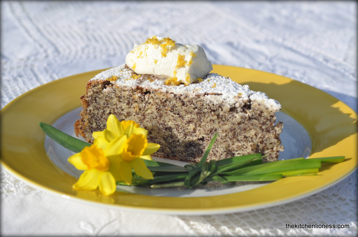 The Kitchen Lioness Springtime Baking Lemon Cake with Almonds & Poppy