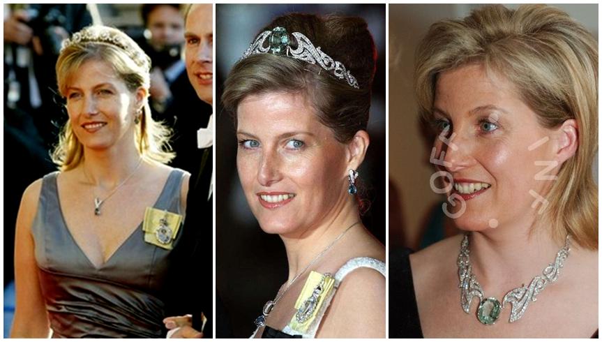 Royal Jewelry & Tiaras / Fabergé Eggs / The Royals - Pagina 4 Sophie+Wessex+Aquamarine+Diamond+Button+Tiaras