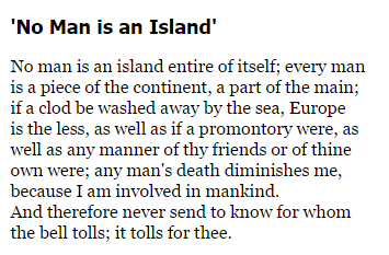 no man is an island john donne essay