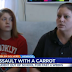 Teen facing assault and battery charges for throwing a carrot at her school teacher.