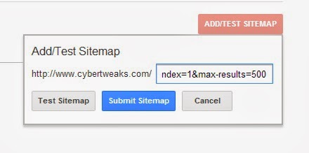 adding code to submit sitemapo