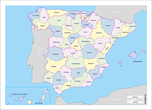 Mapa político de España - Vector