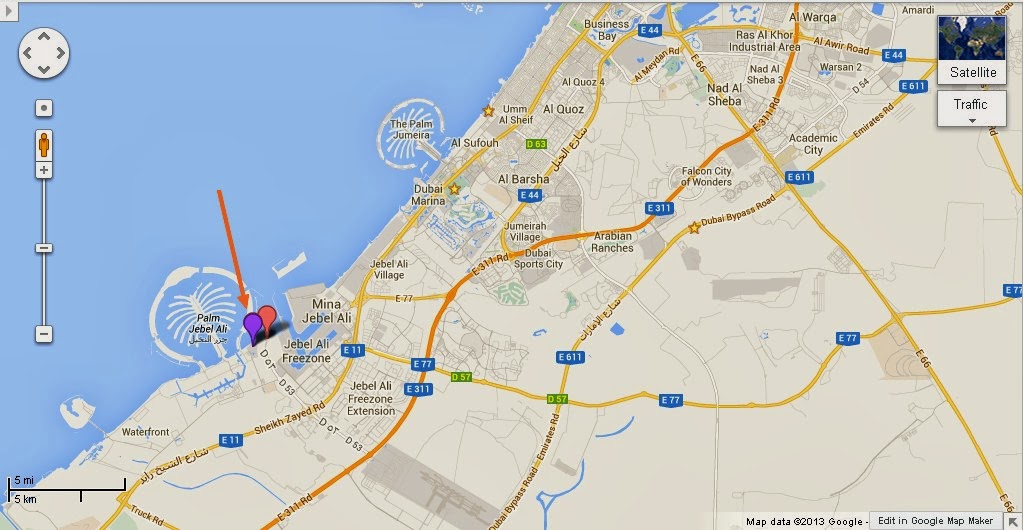UAE Dubai Metro City Streets Hotels Airport Travel Map Info Detail Jebel Ali Golf Course Dubai