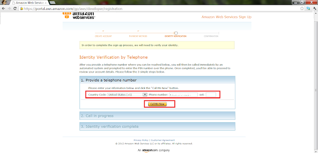 AWS Create Account - Phone verification 1