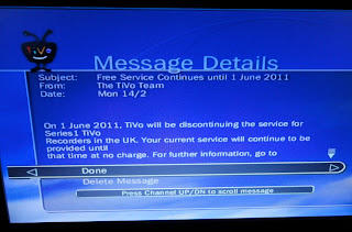 UK TiVo displaying the long-feared message announcing that service would stop on 1 June