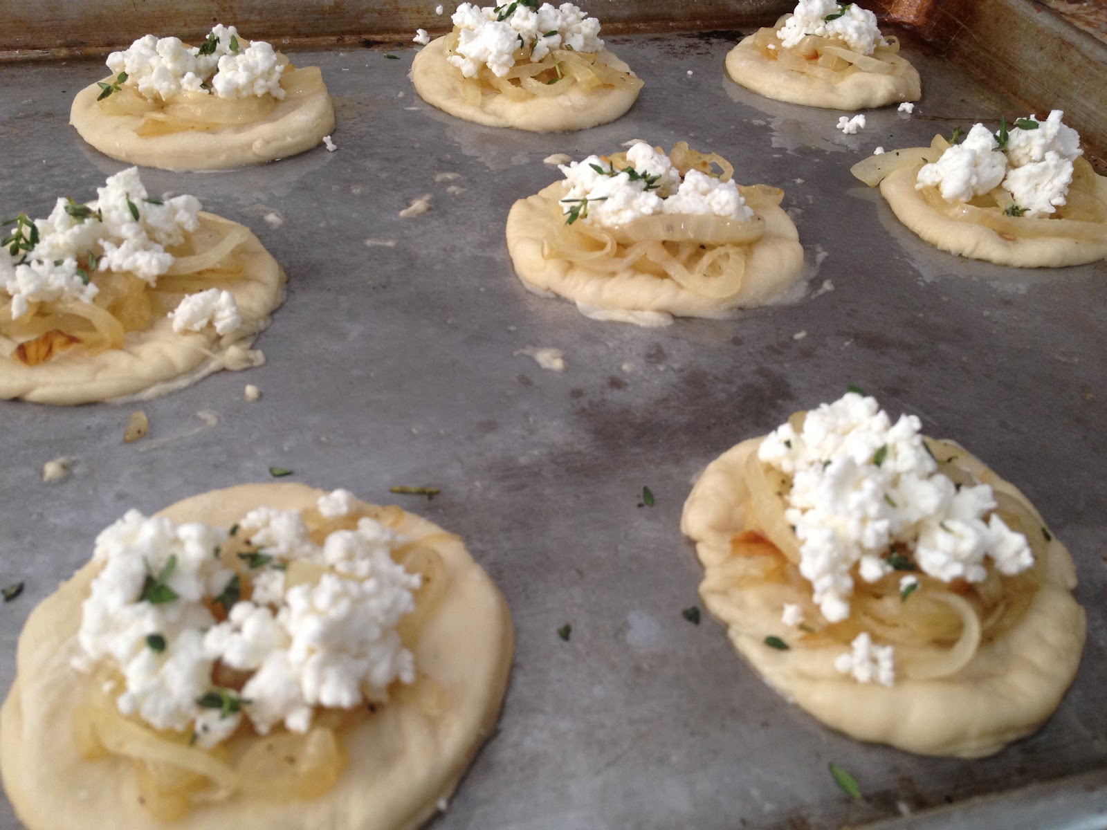 pearls and pasta Caramelized Onion and Goat Cheese Pizzette