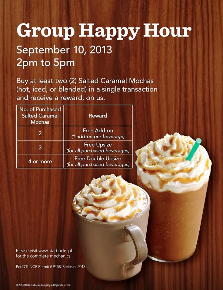 Manila Shopper Starbucks Group Happy Hour Promo Sept 10, 2013