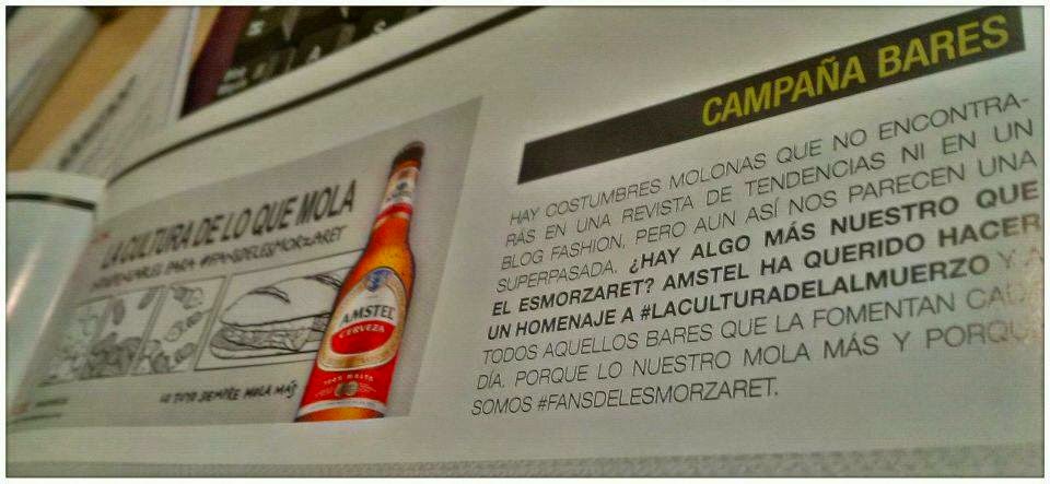 Publi reportaje de Amstel en la pág 9 del magazine publips...