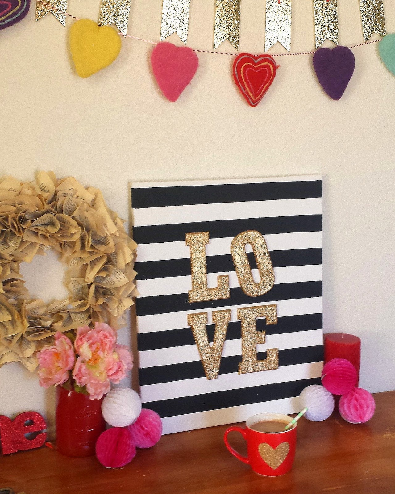 Tied Ribbon Glitter Heart Mug