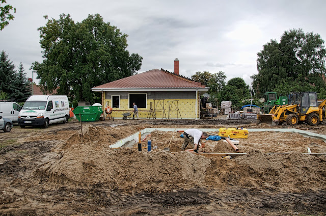 Baustelle Einfamilienhäuser, Zweischalige Massivbauweise, Am Wartenberger Luch, Am Kletterplatz / Am Genossenschaftsring, 13059 Berlin, 03.09.2013