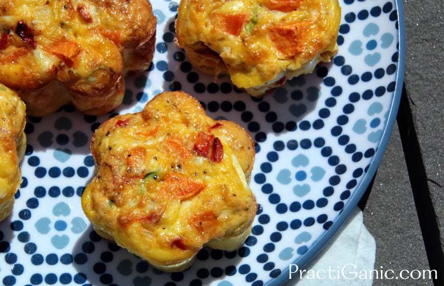 Crustless Sweet Potato Quiche Muffins PractiGanic Vegetarian Recipes