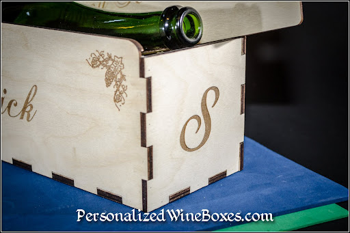 wood wine box, wine gift, retirement gift