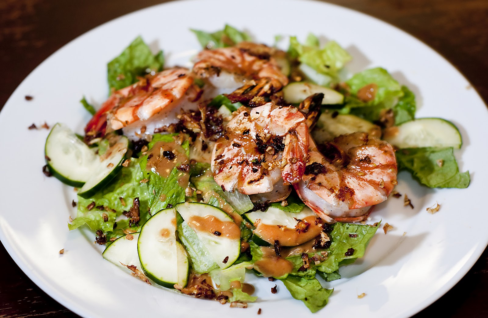 PanSeared Shrimp with Sesame Peanut Salad Saveory Kitchen