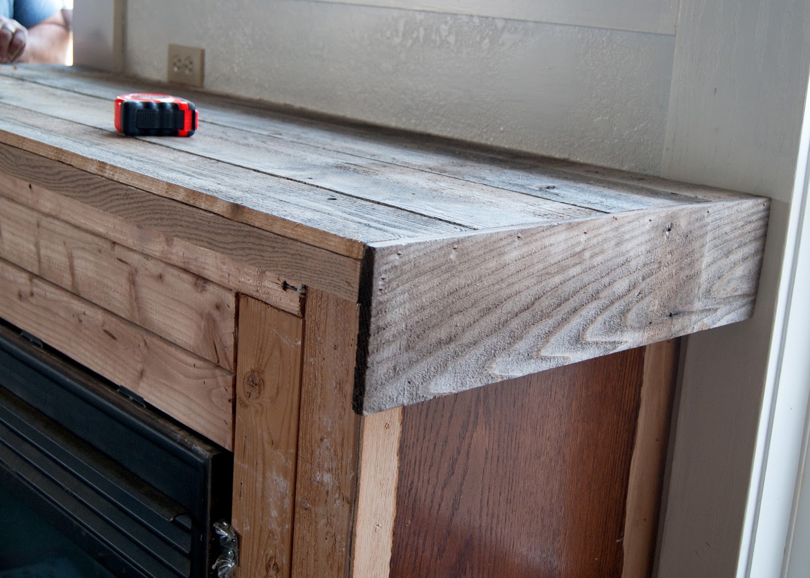 Fireplace Makeover Reclaimed Wood Mantel Averie Lane Fireplace