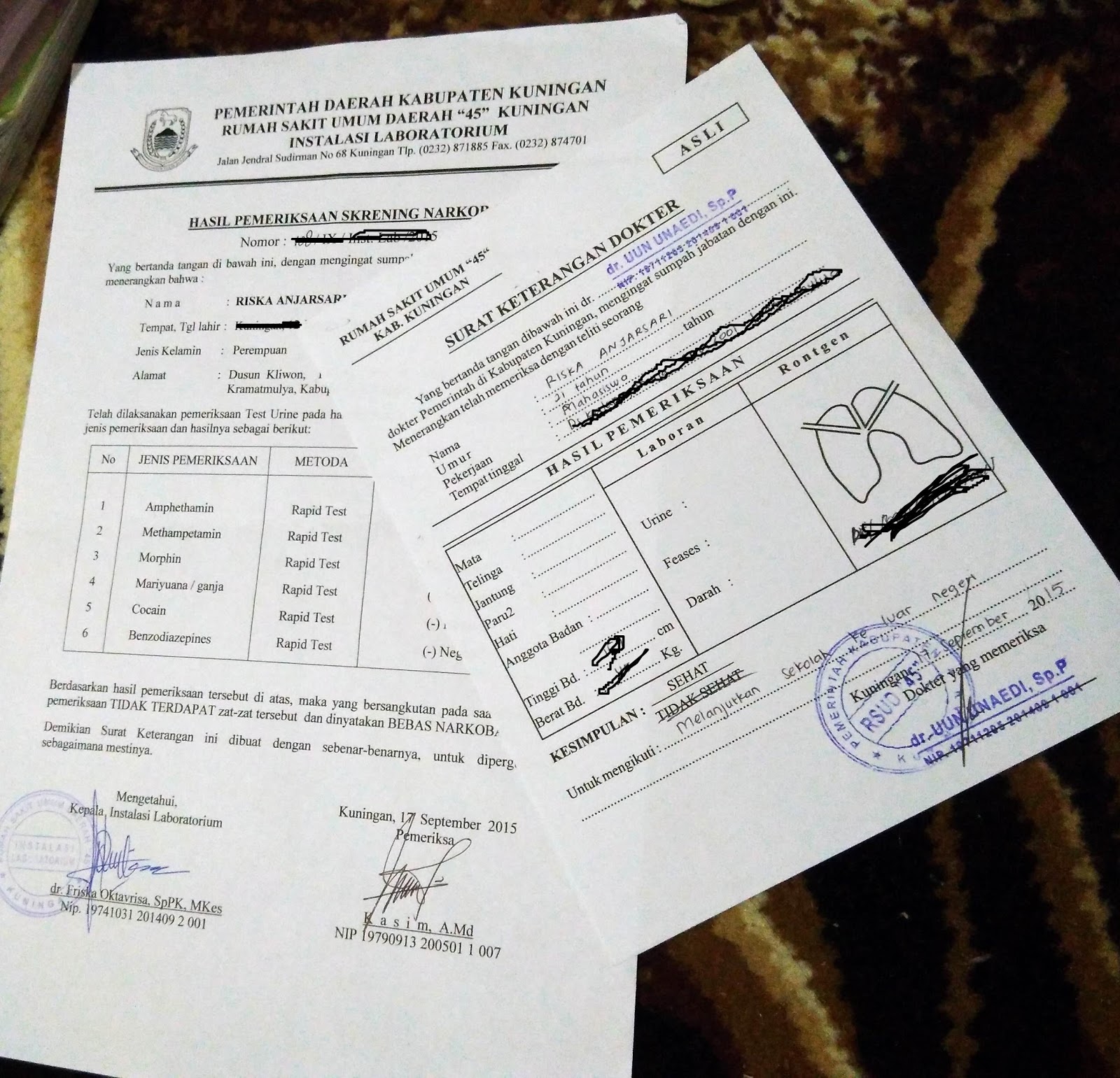 Cara Membuat Surat Keterangan Bebas Narkoba Dan Bebas Tb