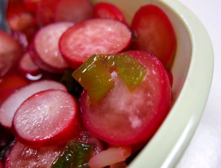 the indolent cook spring onion & radish salad in soylemonsesame