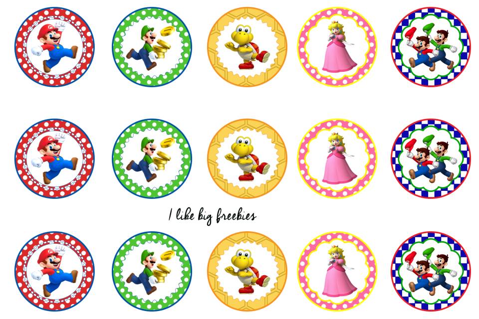 Freebies Super Mario Bros. bottlecap images (FREE)