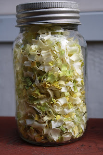 Beautiful jar of dried leeks