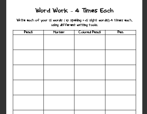 Word Work Games For Kindergarten