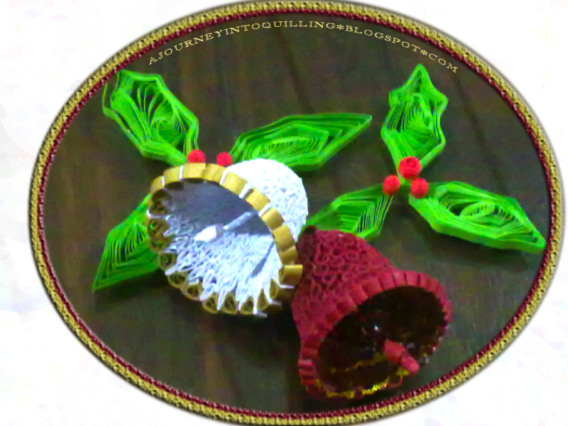A Journey into Quilling & Paper Crafting Quilled Christmas Bells & Holly
