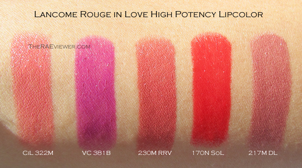 Lancome Rouge in Love Lipsticks in Corail in Love, Violette Coquette, Rose ...