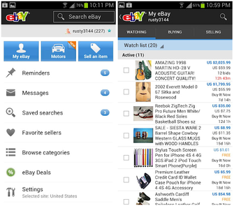 eBay Update Android Application With Navigation and Better Integration