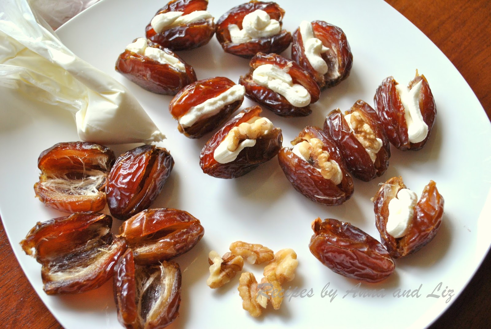 Fresh Dates filled with Mascarpone and Walnuts 2 Sisters Recipes by Anna and Liz