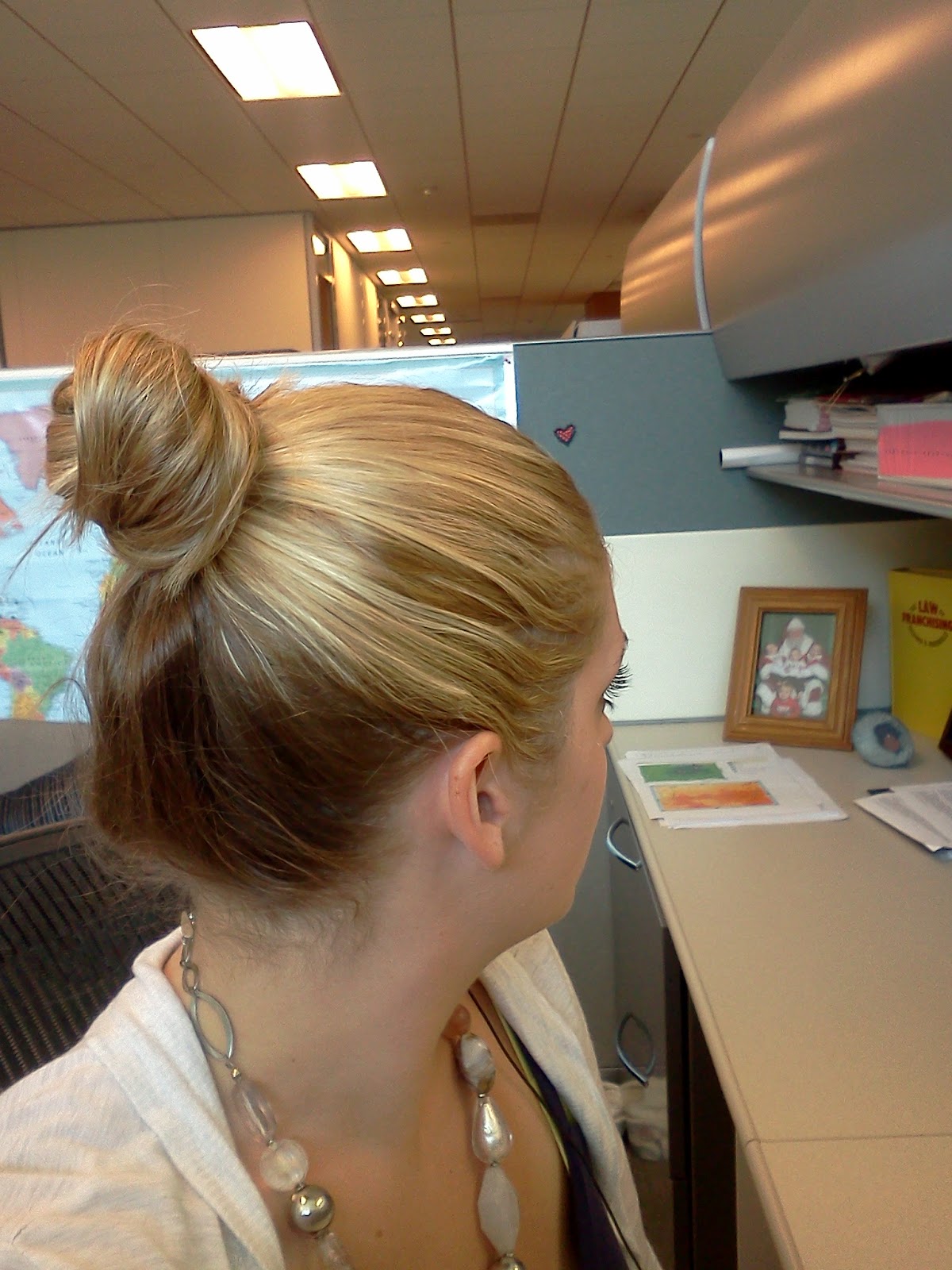 Maybe She's Crazy Top Knot...Testing out a new hairstyle.
