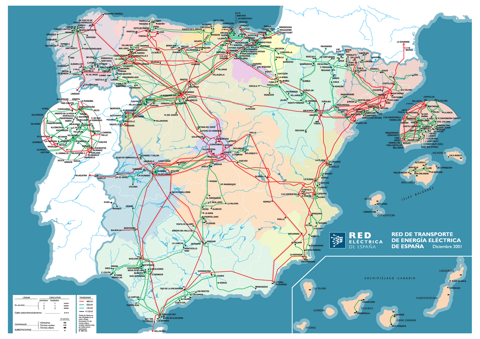 mapa red electrica de españa