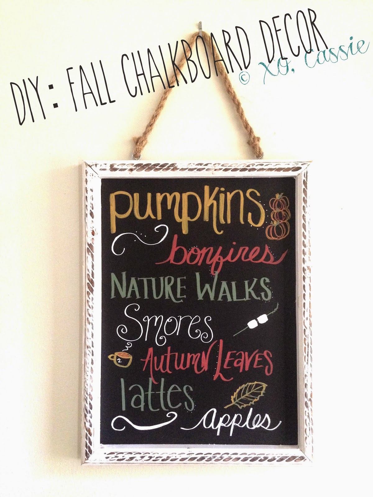 XO, Cassie DIY Fall Chalkboard Decor