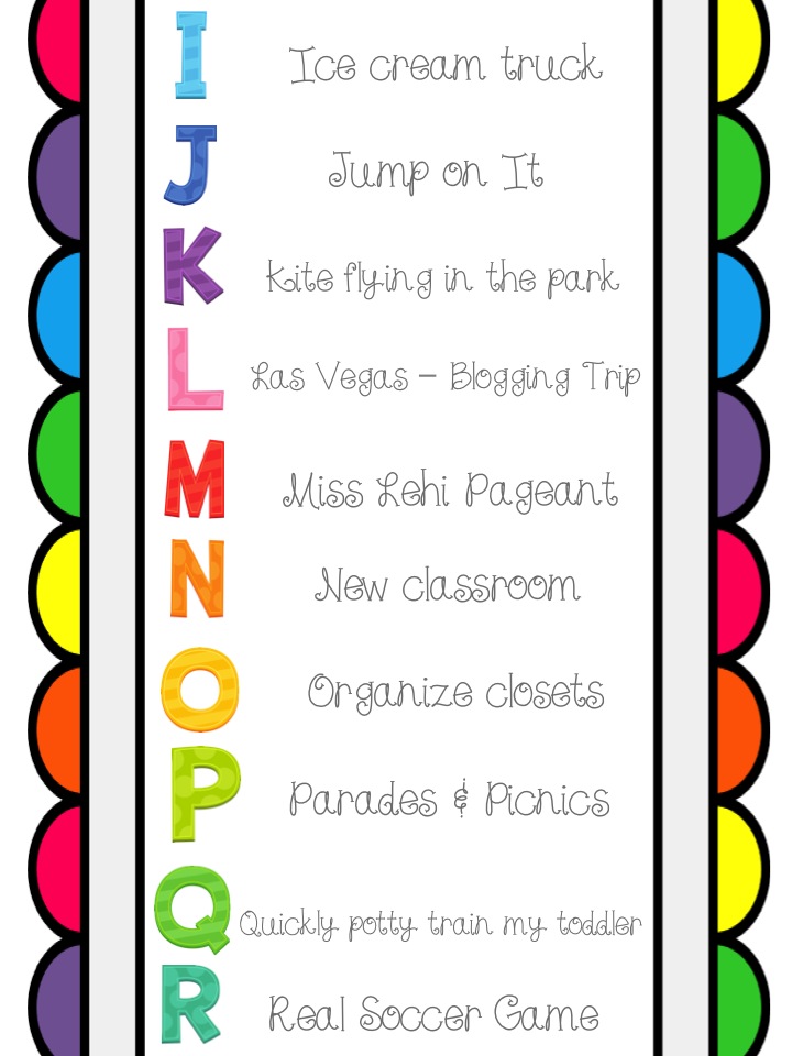 What The Teacher Wants Summer Bucket List Abc Style