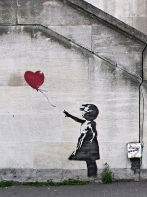 Arte diferente Banksy+ni%C3%B1a+globo