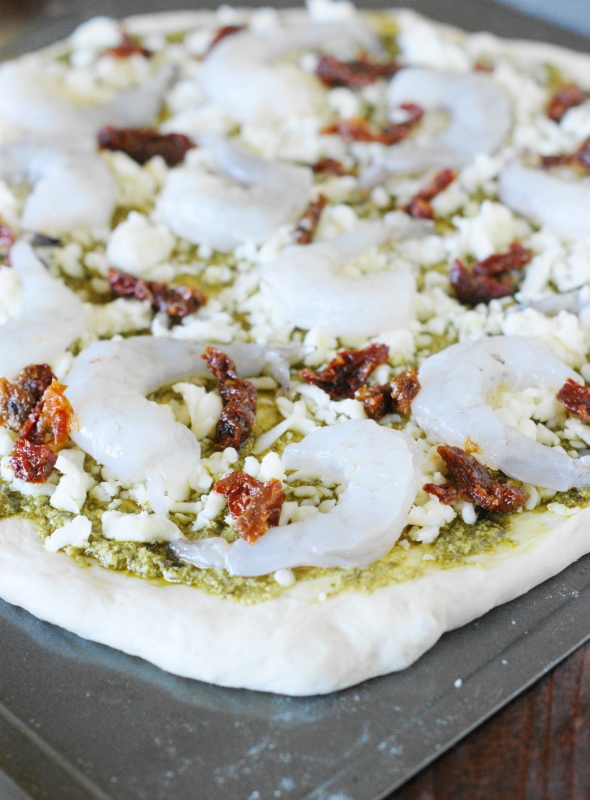 Shrimp & Pesto Pizza with SunDried Tomatoes The Kitchen is My Playground