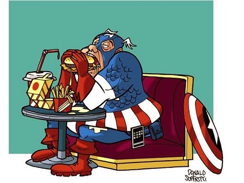 01-Captain-America-Steve-Rogers-Donald-Soffritti-Cartoon-Cartoonist-Superheroes-in-Old-Age-www-designstack-co