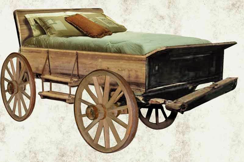 Wagon Bed Western Bedroom Furniture Teak Wood Carving Furniture