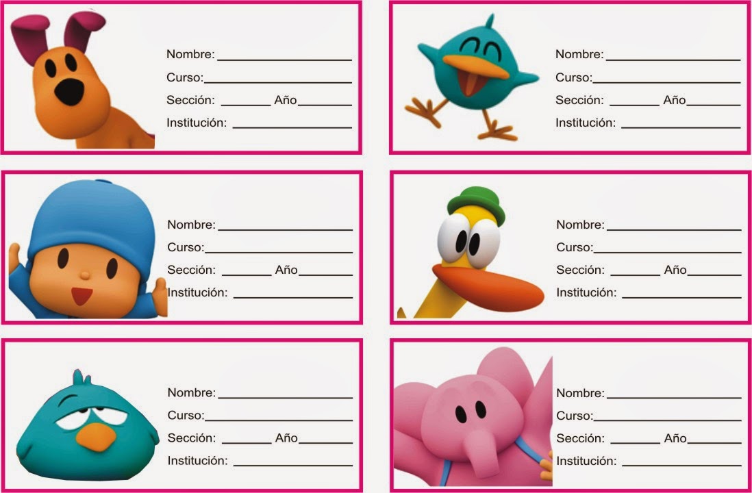 seis modelos donde aparecen los amigos de pocoyo